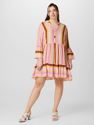 ONLY Carmakoma Shirt Dress 'Marrakesh' in Pink: front