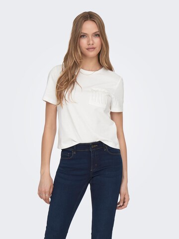 ONLY T-Shirt 'ONLRHINE' in Weiß: Vorderseite