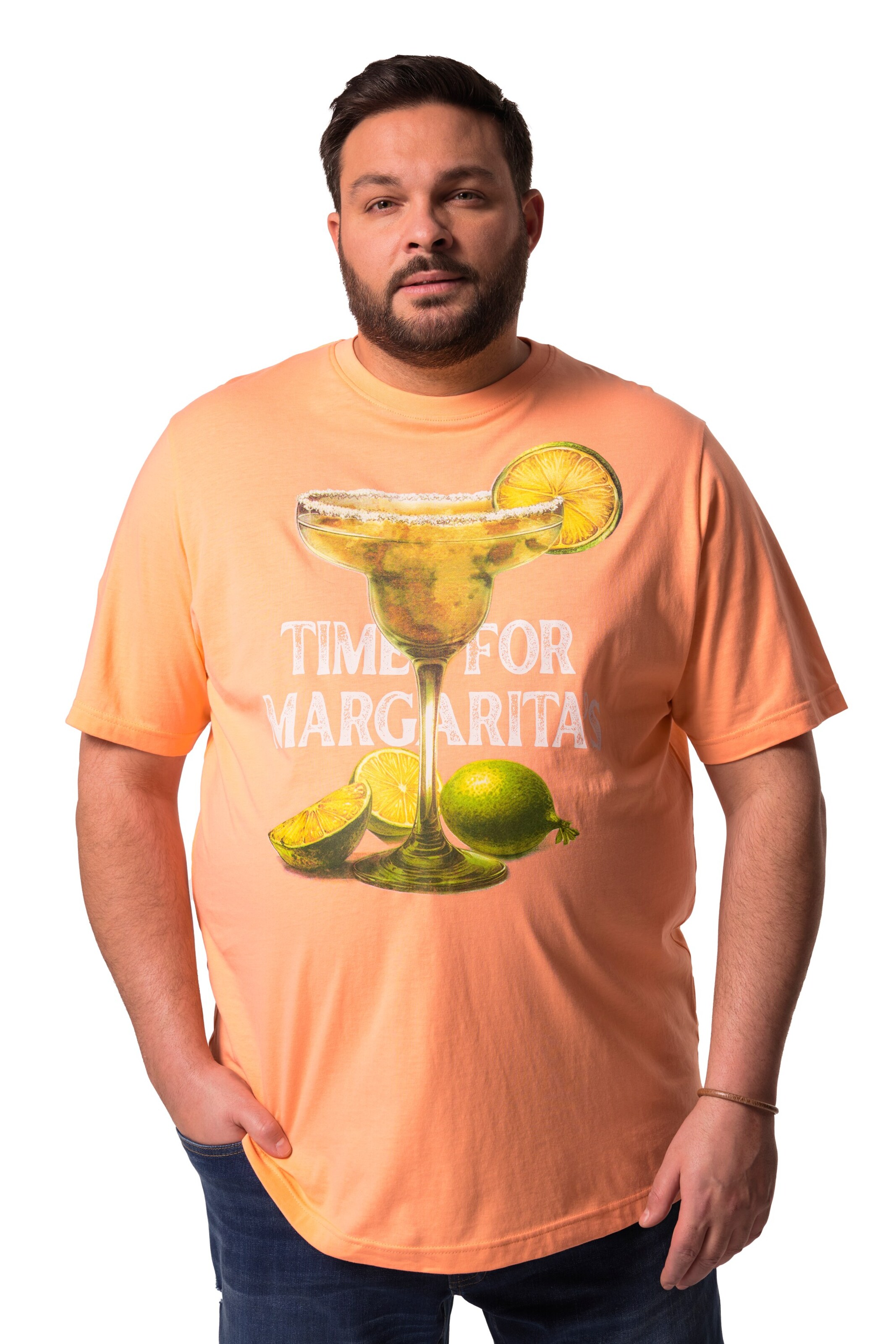Men Plus T-Shirt in Orange: Vorderseite