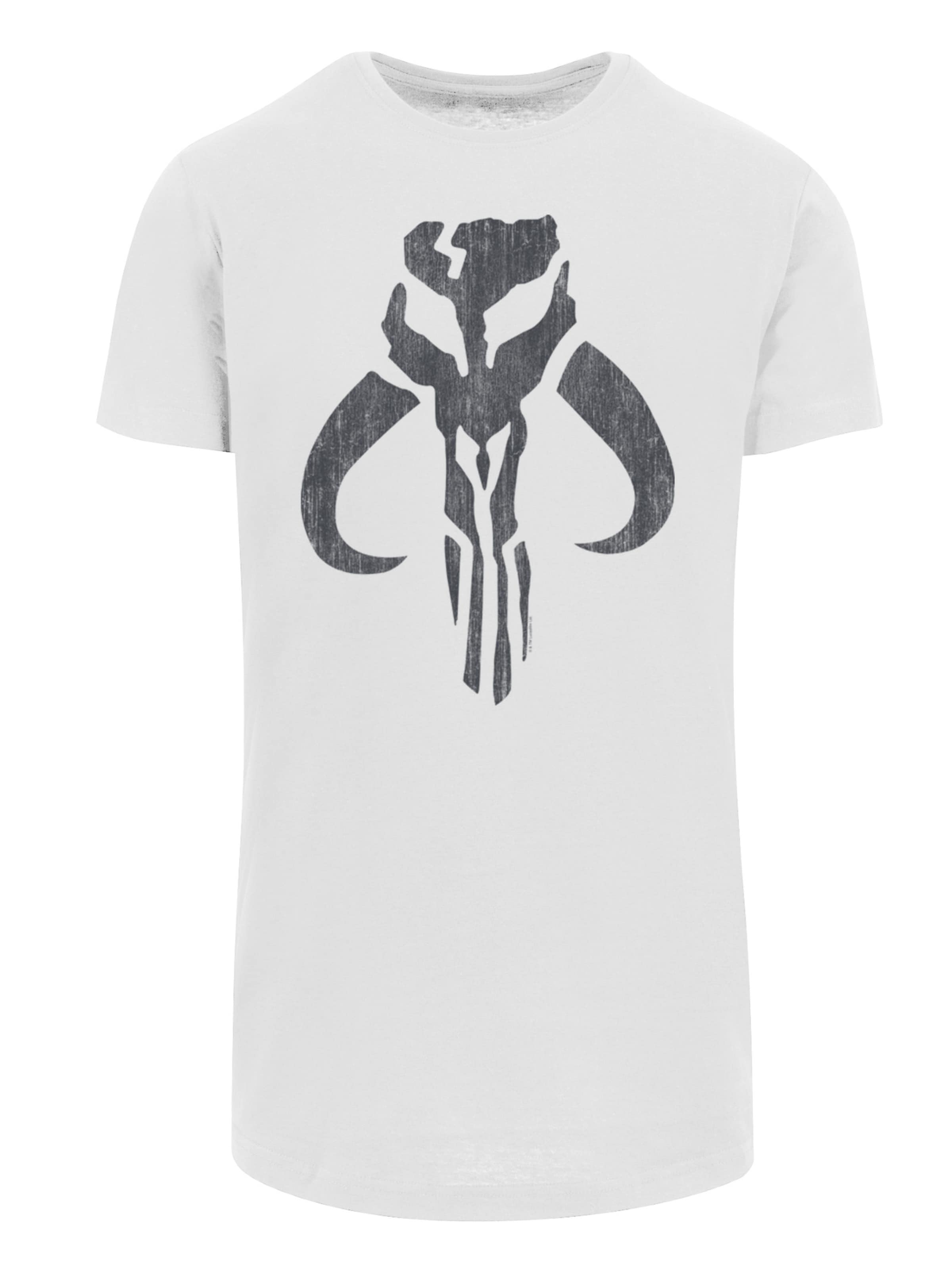 F4NT4STIC Shirt 'Star Wars The Mandalorian Banther Skull' in Wit: voorkant