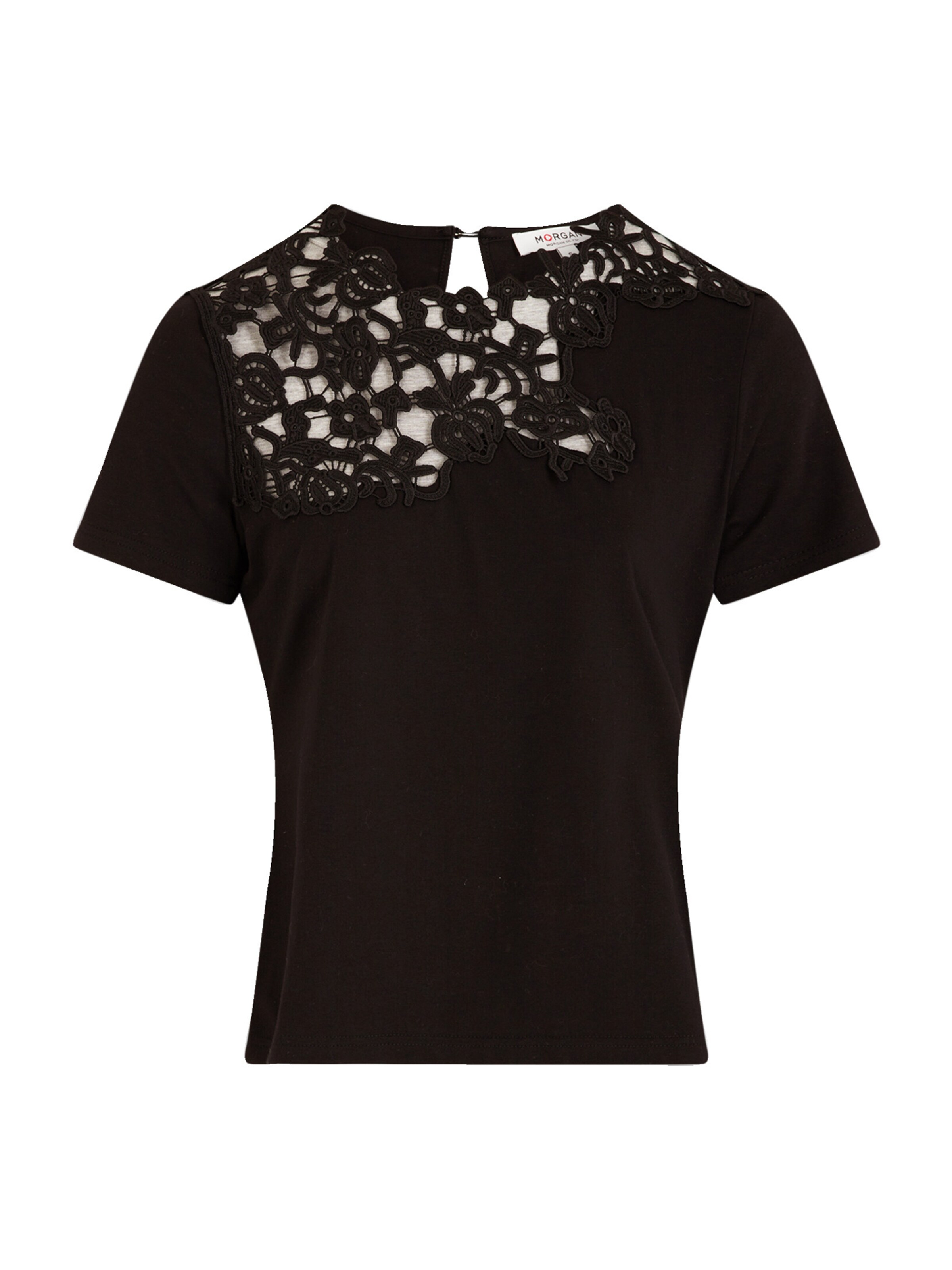 melns Morgan T-Krekls: no priekšpuses
