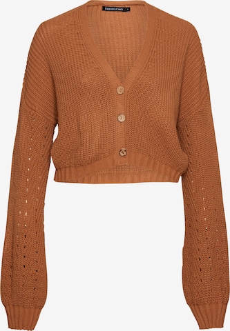 FRESHLIONS Knit Cardigan ' Josephine ' in Brown: front