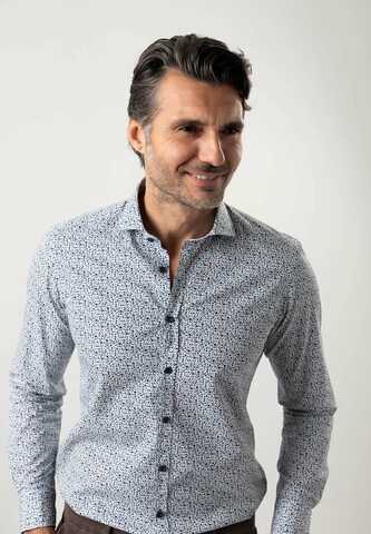 Black Label Shirt Regular Fit Businesshemd 'PRINT' in Grau: predná strana
