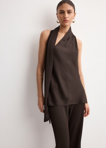 MANGO Wide Leg Hose 'Greta-a' in Braun