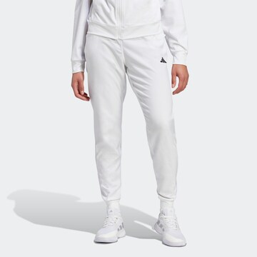 ADIDAS PERFORMANCE Tapered Workout Pants 'Pro ' in White: front