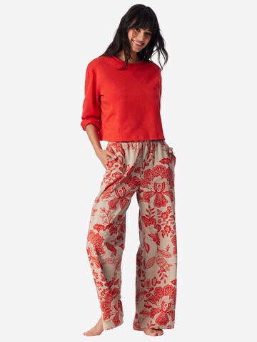 SCHIESSER Pajama Pants ' Mix & Relax ' in Beige