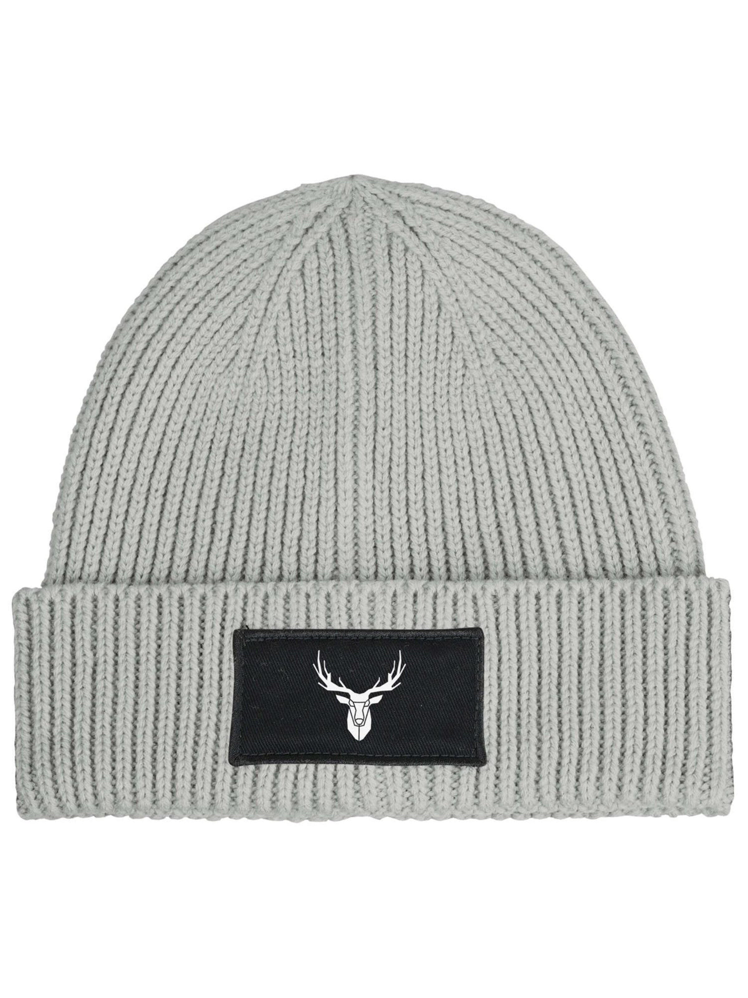 Neverless Beanie 'Hirschgeweih' in Grey: front