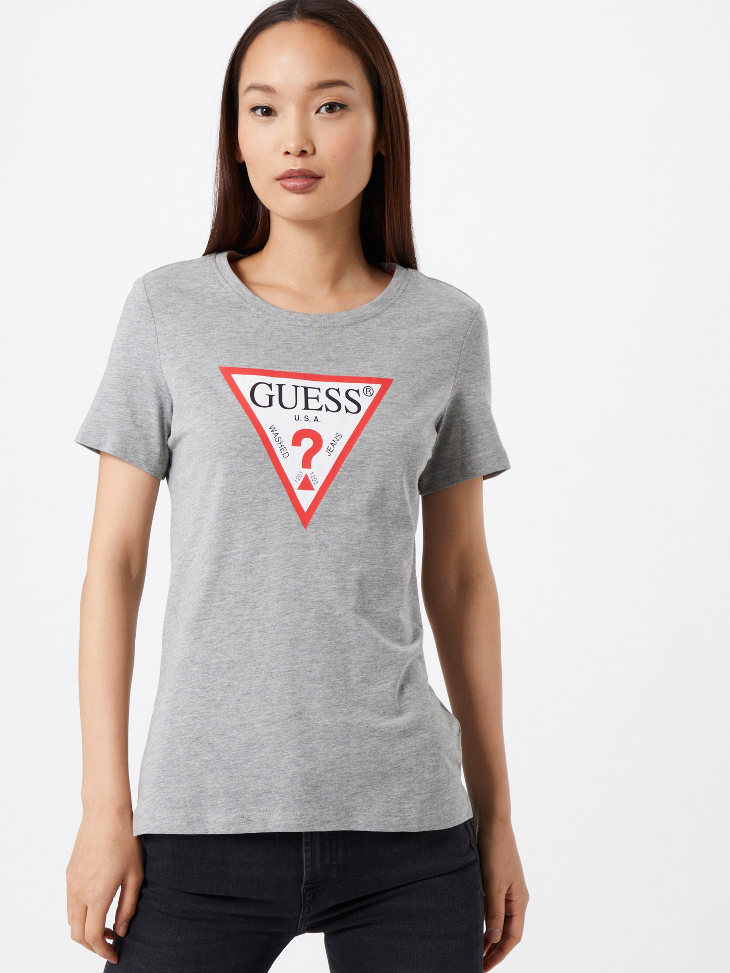 Frauen Shirts & Tops GUESS T-Shirt in Graumeliert - LX82548 Frauen Shirts & Tops GUESS T-Shirt in Graumeliert - LX82548