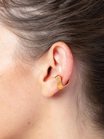 YParis - Pendientes 'Ear cuff Wavy G' en oro