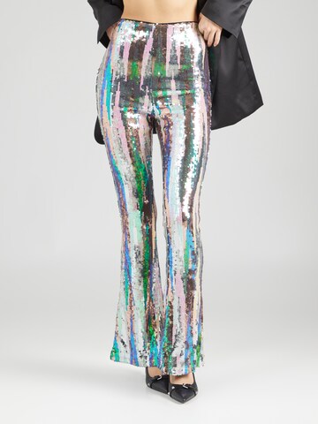 Nasty Gal Flared Broek in Zilver: voorkant