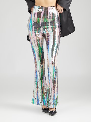 Nasty Gal Flared Broek in Zilver: voorkant