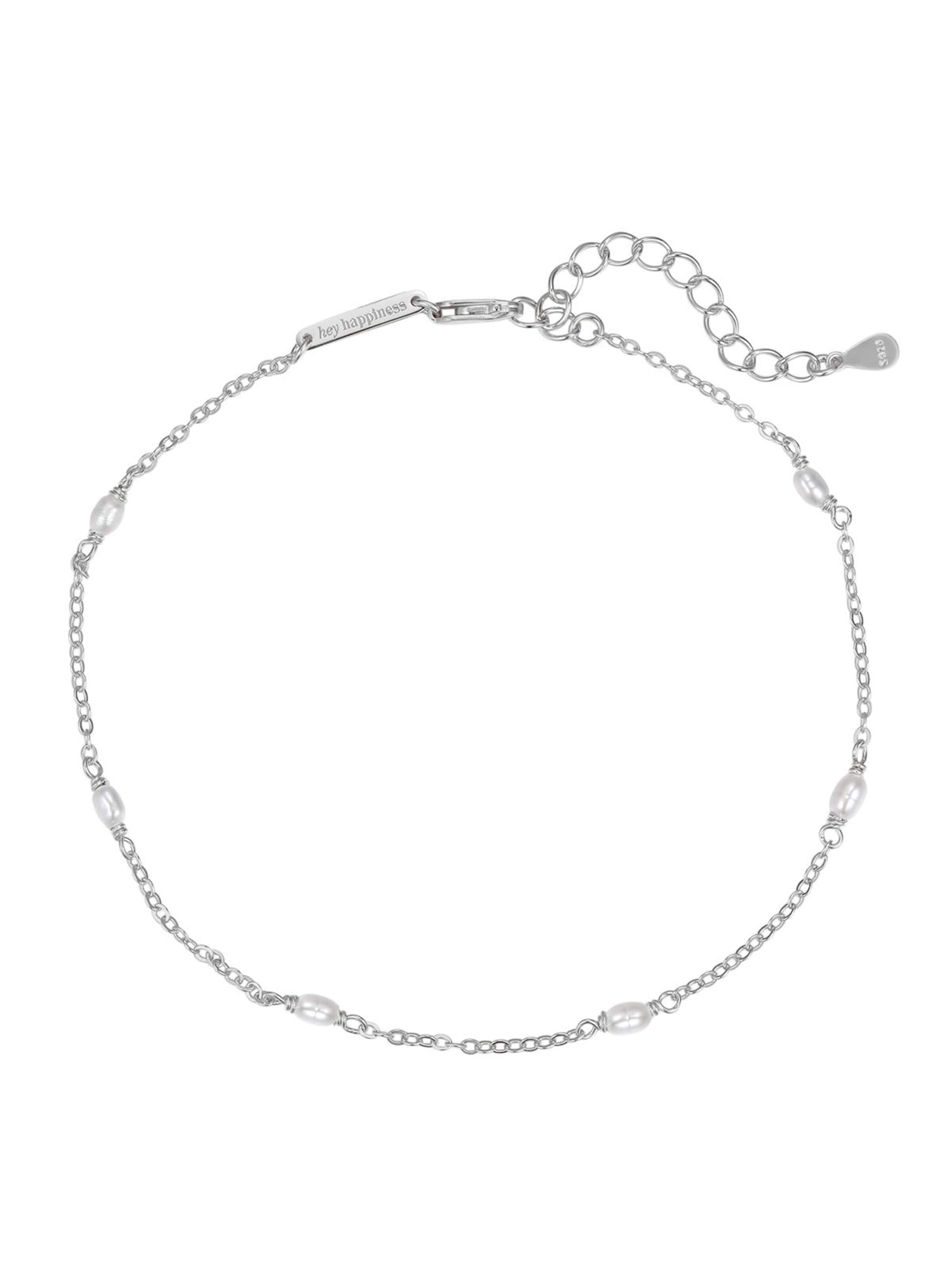 Hey Happiness Foot jewelry 'Pearl' in Silver: front