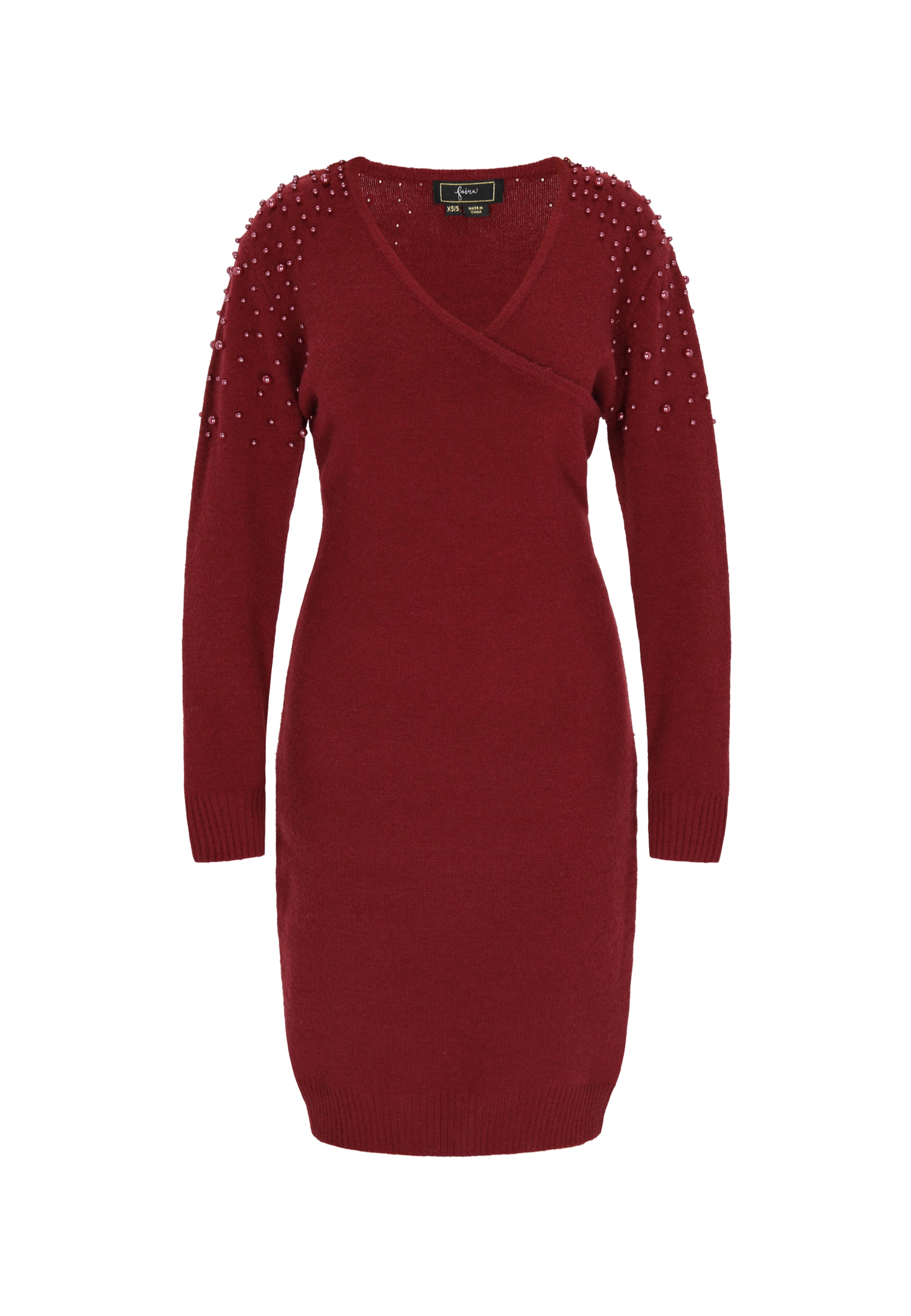 Rochie tricotat 'Fashion Look' de la faina pe roșu: față