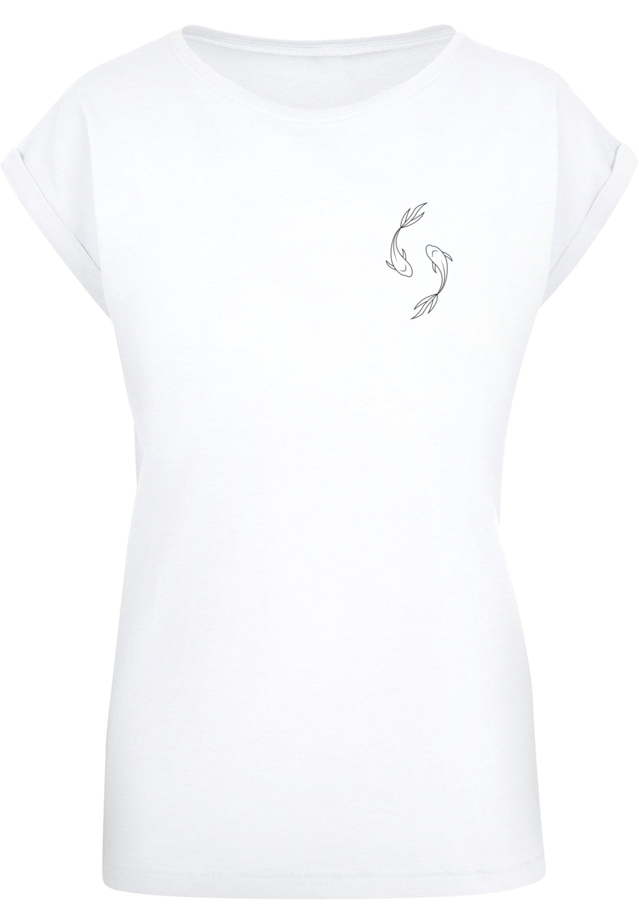 Merchcode Shirt 'Spring - Yin & Jang Fish' in Wit: voorkant