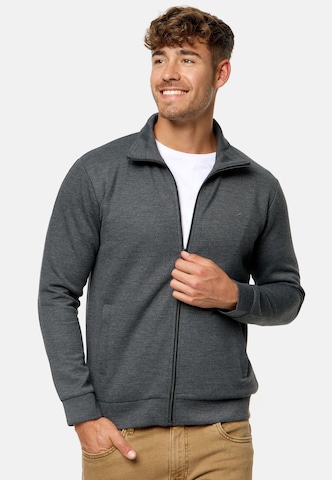 INDICODE JEANS Sweatvest 'Sharpis' in Grijs: voorkant