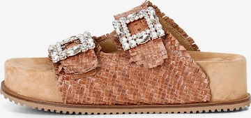 CAFè NOIR Sandals in Brown: front