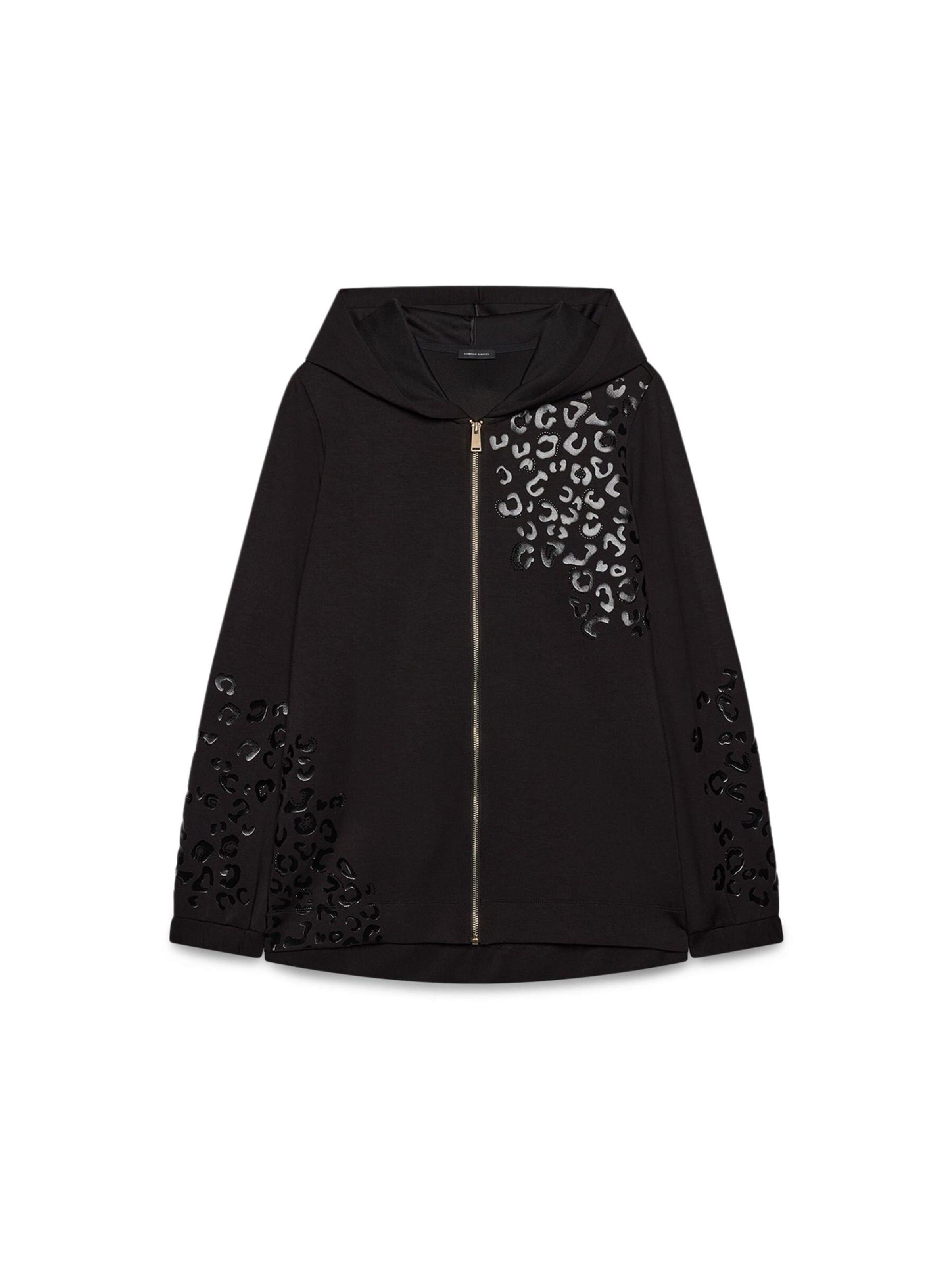 Fiorella Rubino Sweatvest in Zwart: voorkant