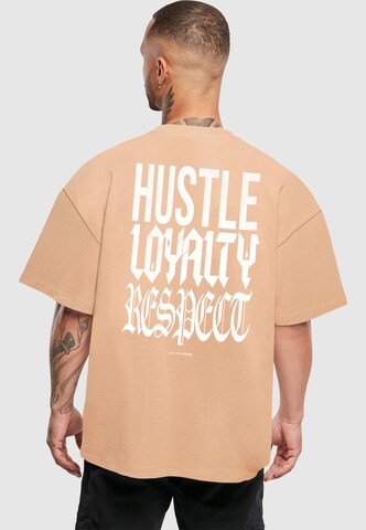 T-Shirt 'Hustle Loyalty Respect' 2Y Studios en beige : devant