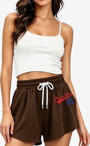 Pantalon 'Lounge Beach Vacation' GORHEY en marron : devant