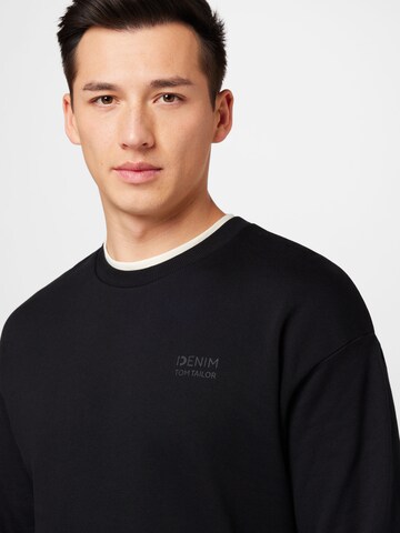 TOM TAILOR DENIM Sweatshirt in Black