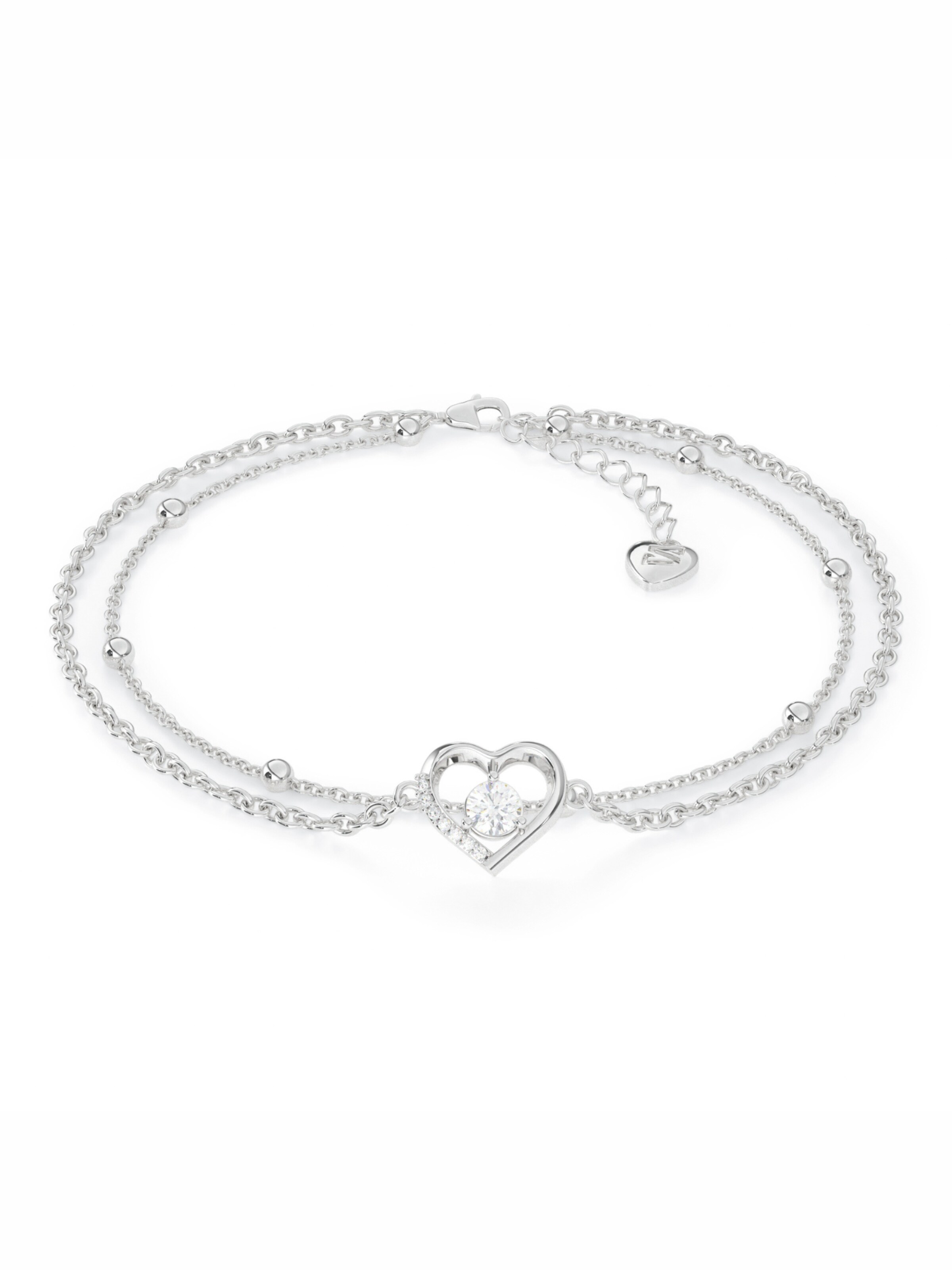 SERASAR Bracelet 'Anklet Heart' in Silver: front