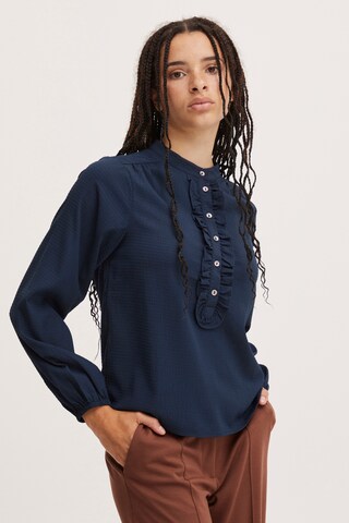 Camicia da donna di ICHI in blu: frontale