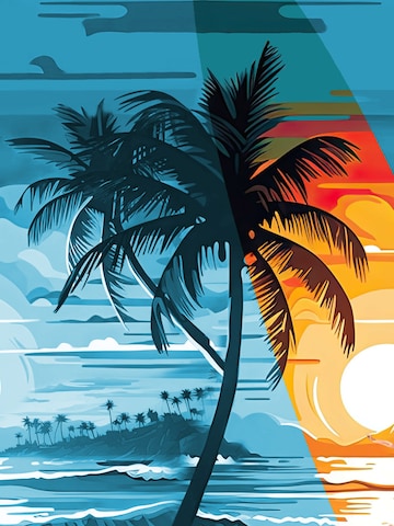 Coupe regular Chemise 'Hawaiihemd "Beach Day"' Hawaiihemdshop.de en bleu
