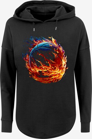 F4NT4STIC Sweatshirt 'Basketball Sports Collection On FIRE' in Zwart: voorkant