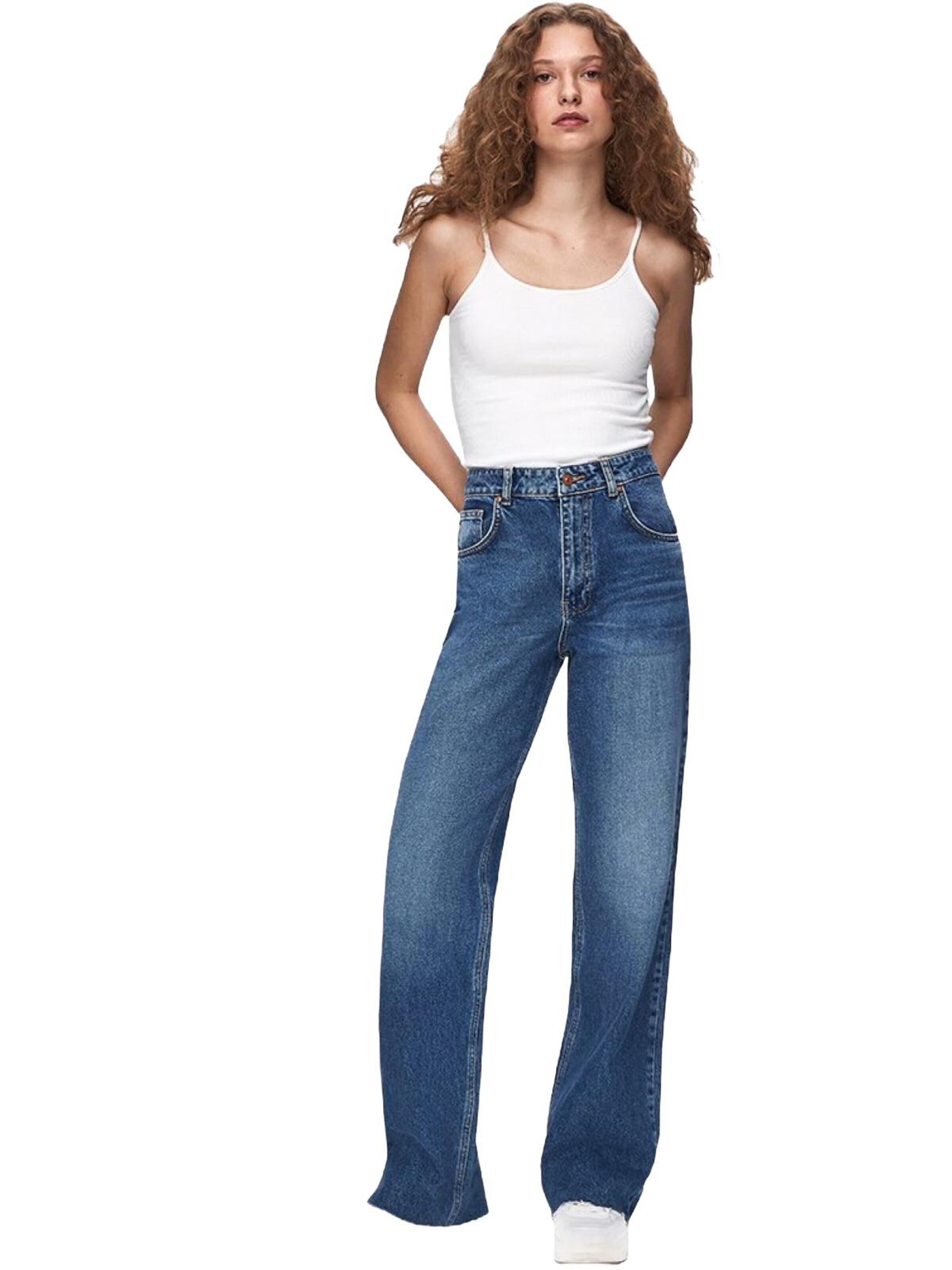 LTB Jeans Wide leg Jeans 'LTB Jeans Damen Danica L Weites Bein, High Waist Jeanshose' in Blue: front
