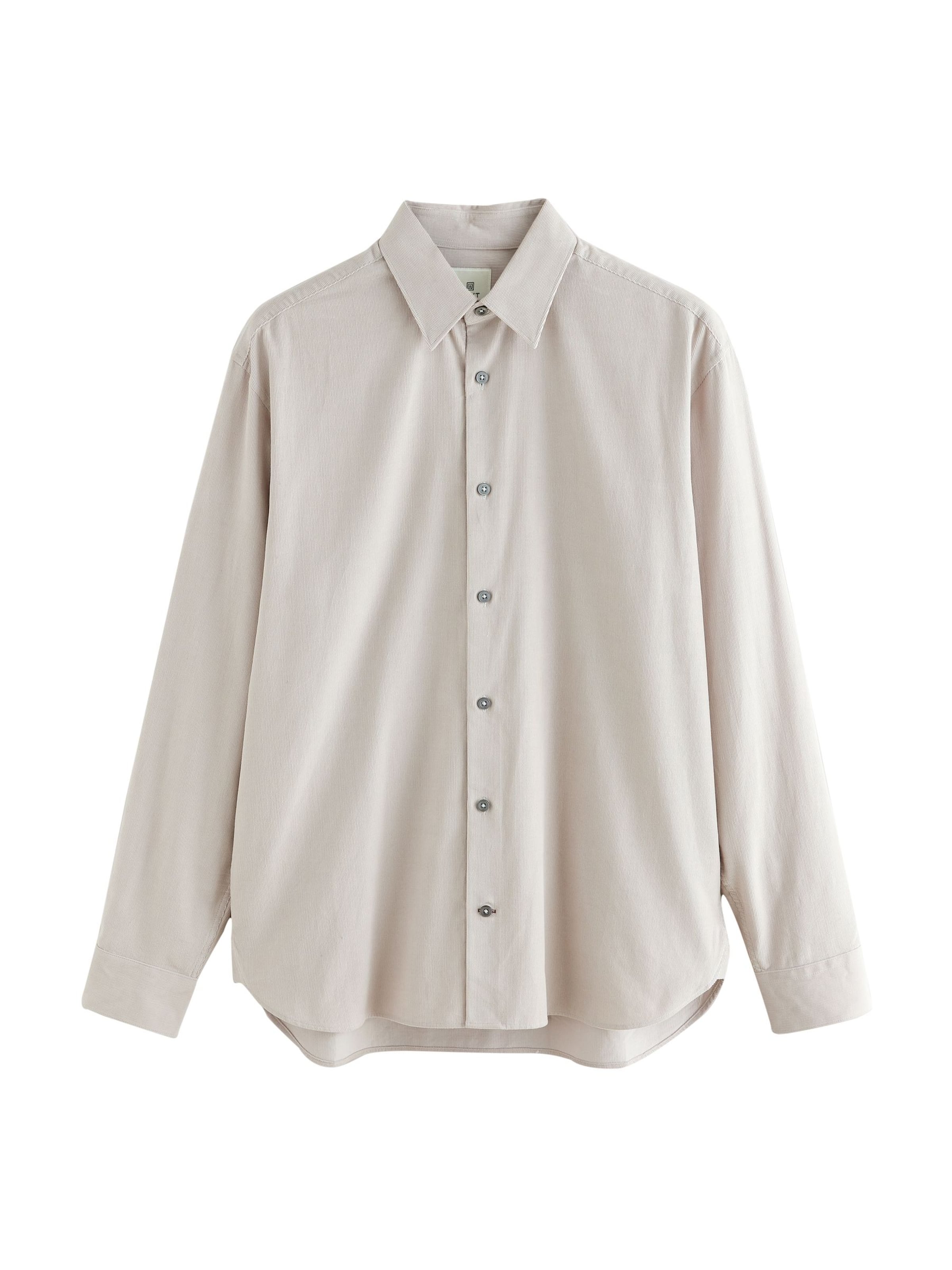 Next Regular fit Button Up Shirt in Beige: front