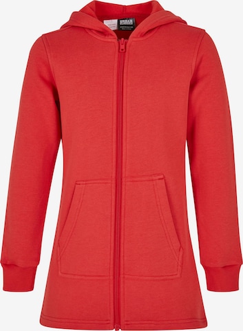 Urban Classics Zip-Up Hoodie in Red: front