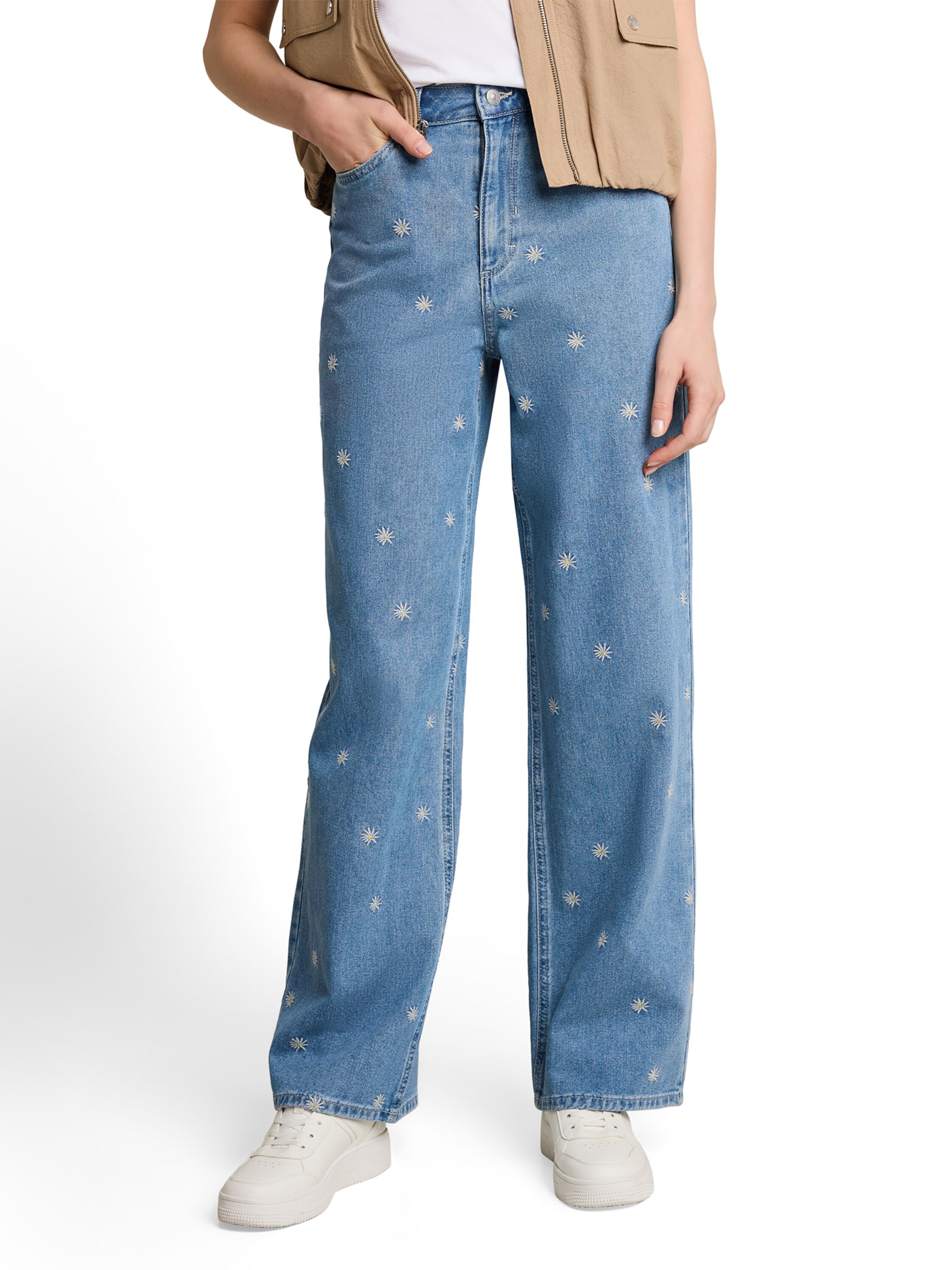 TOM TAILOR DENIM - Pierna ancha Vaquero 'Linou' en azul: frente