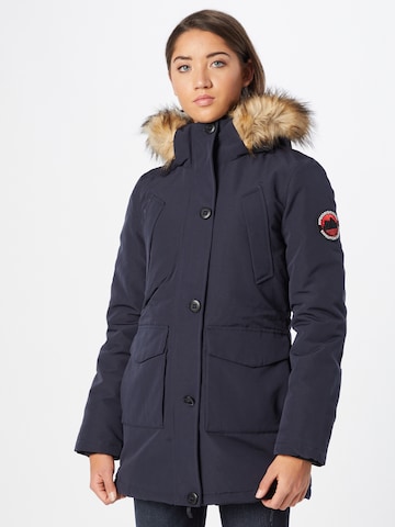 Superdry Winter Jacket 'Everest' in Blue: front