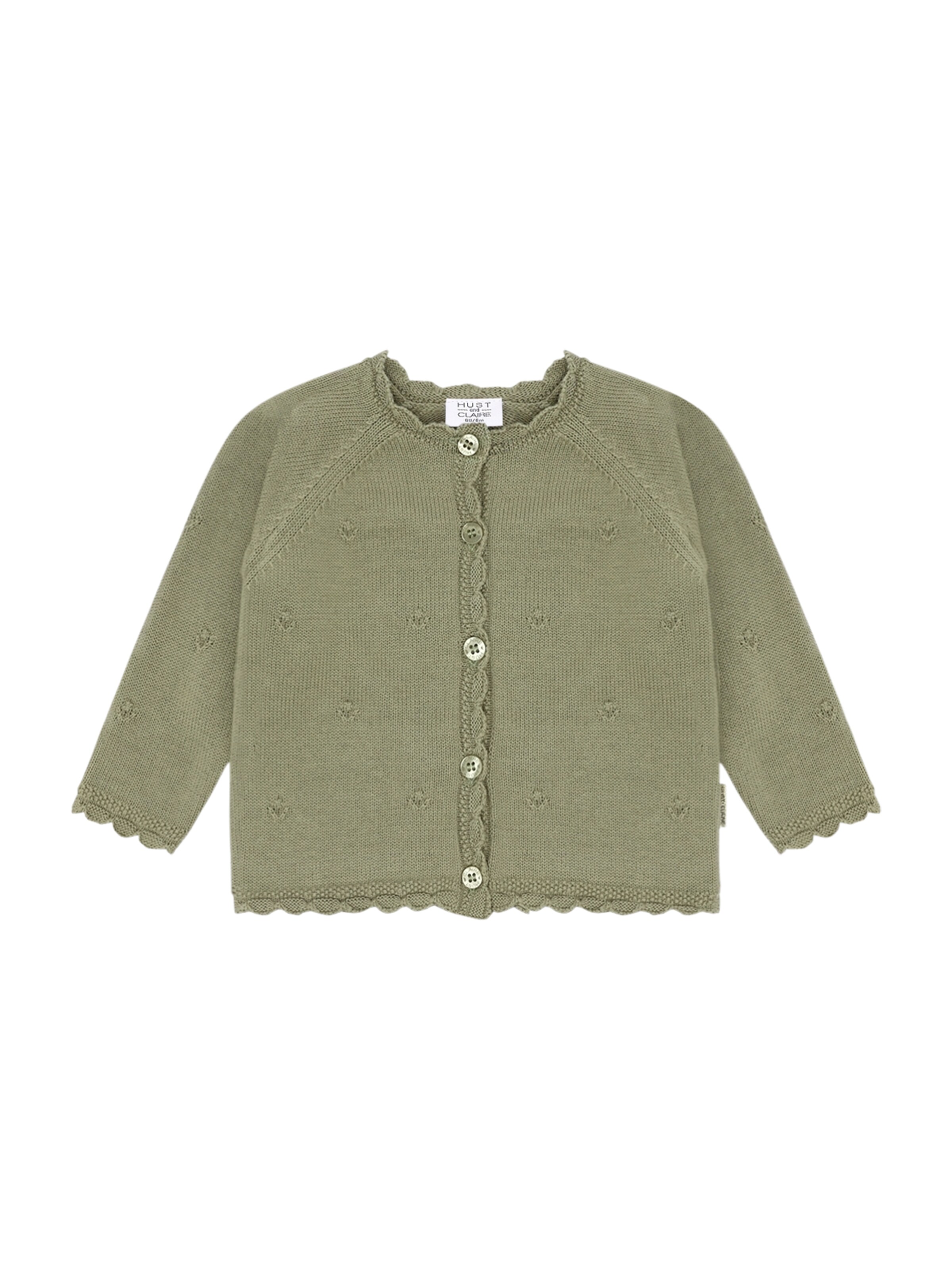 Hust & Claire Gebreid vest 'Cilja' in Groen: voorkant