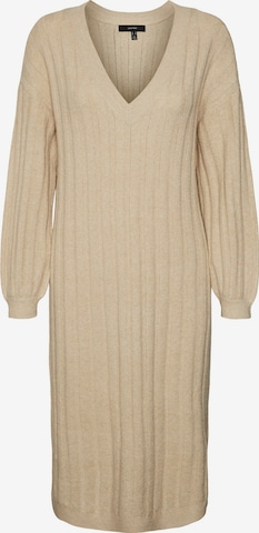 VERO MODA Knitted dress 'Doffy' in Beige: front