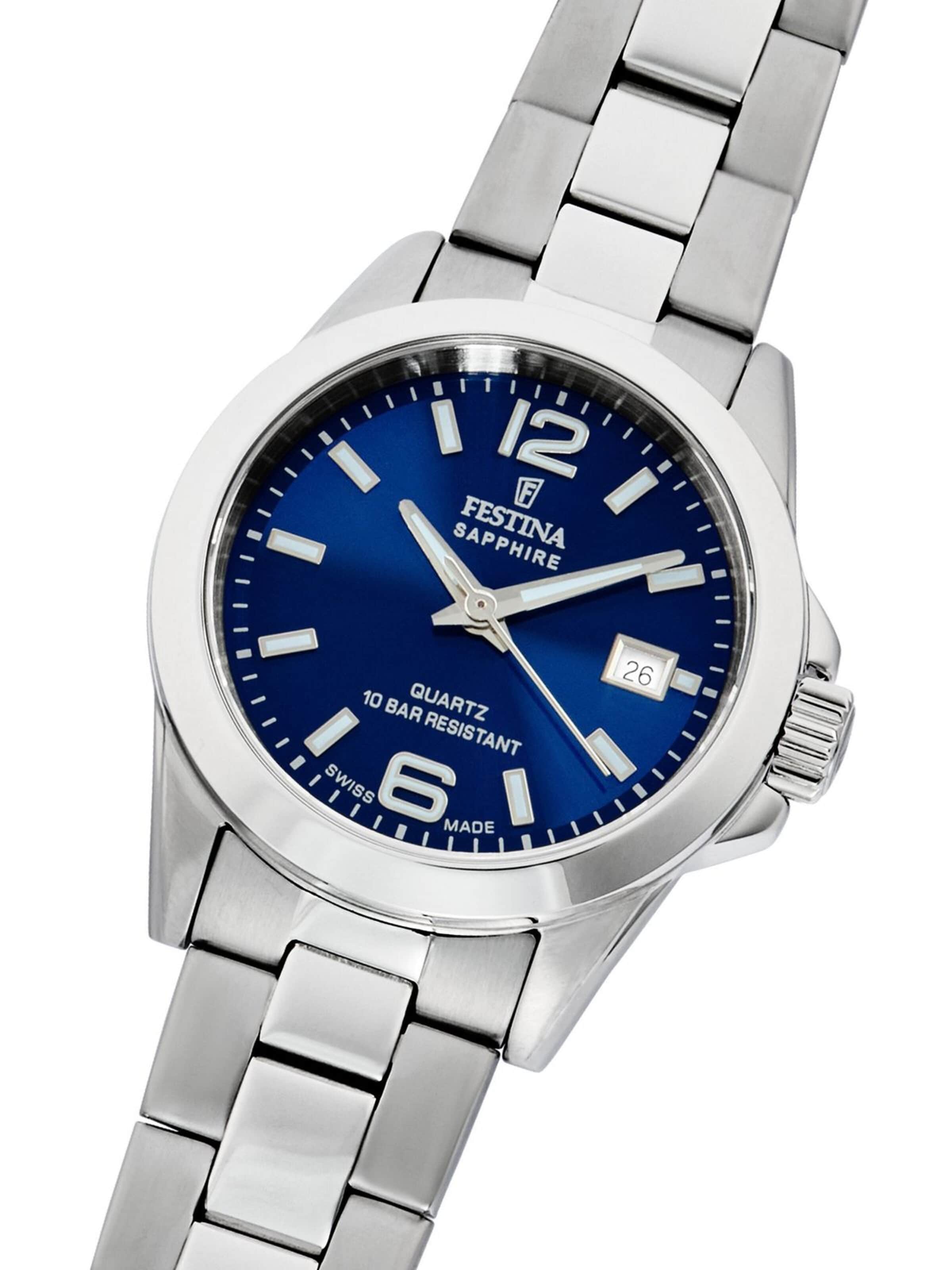 FESTINA Analogové hodinky 'Watch Acero Clasico Swiss Made' – modrá