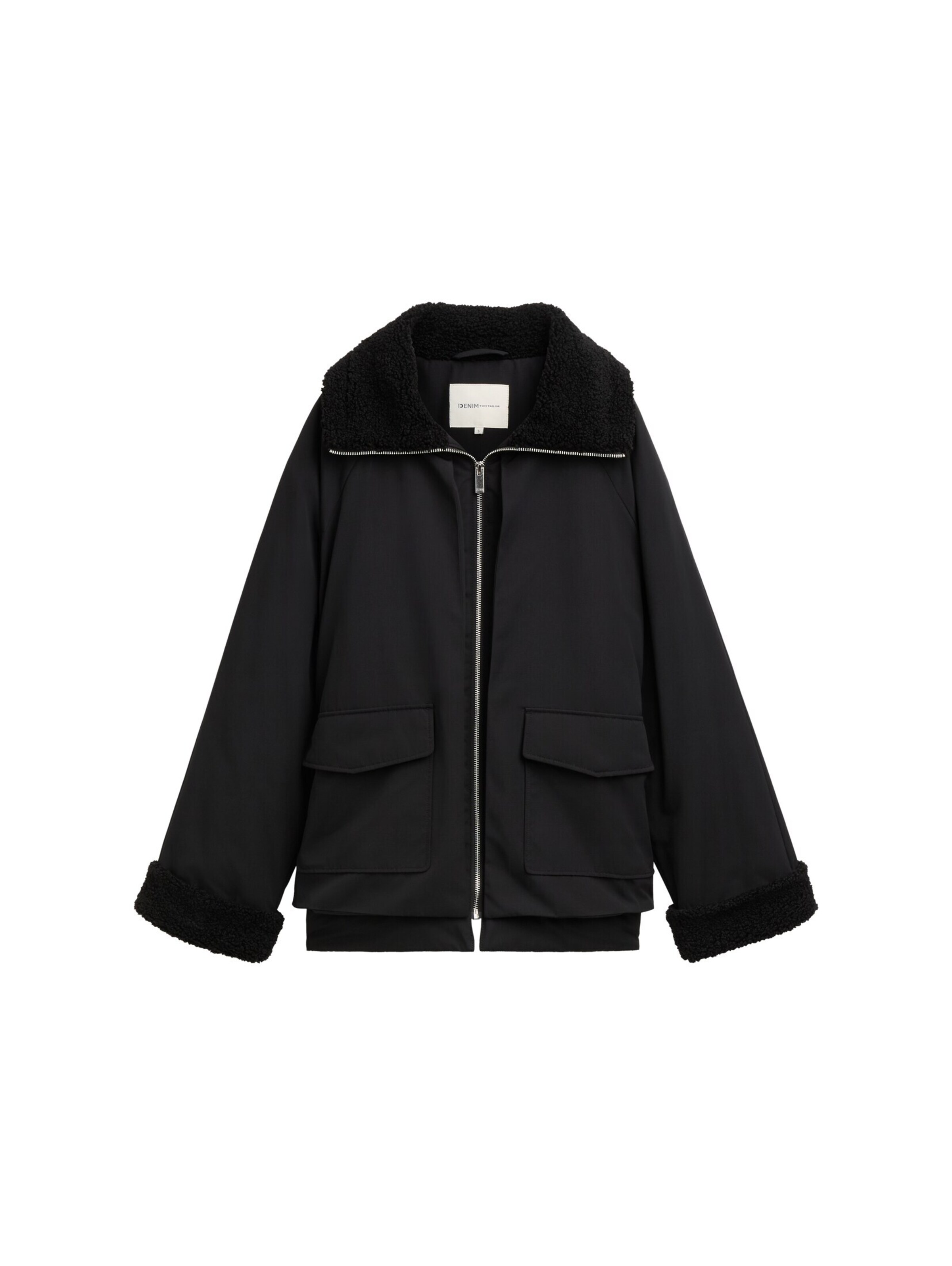 TOM TAILOR DENIM Between-Season Jacket in Black: front