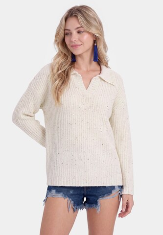 Pull-over IZIA en beige : devant