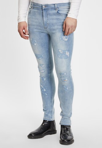 Justin Cassin Skinny Jeans in Blauw: voorkant