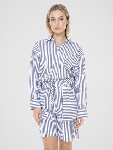Obey Baggy Bukser 'W' Elena Short SS Matching Sets Light Blue Multi' i blandingsfarvet: forside