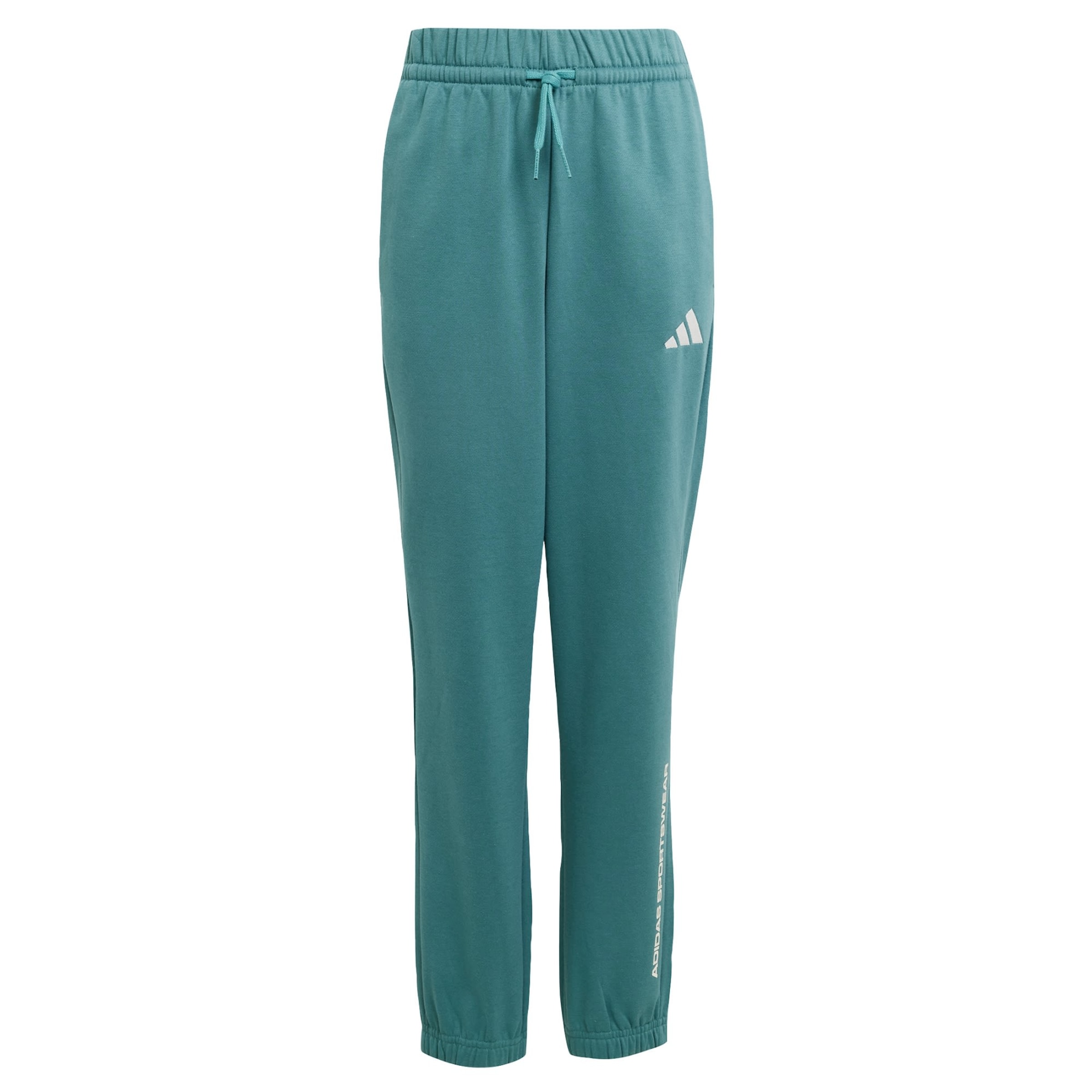 ADIDAS SPORTSWEAR - Tapered Pantalón deportivo 'Slogan Fleece' en verde: frente