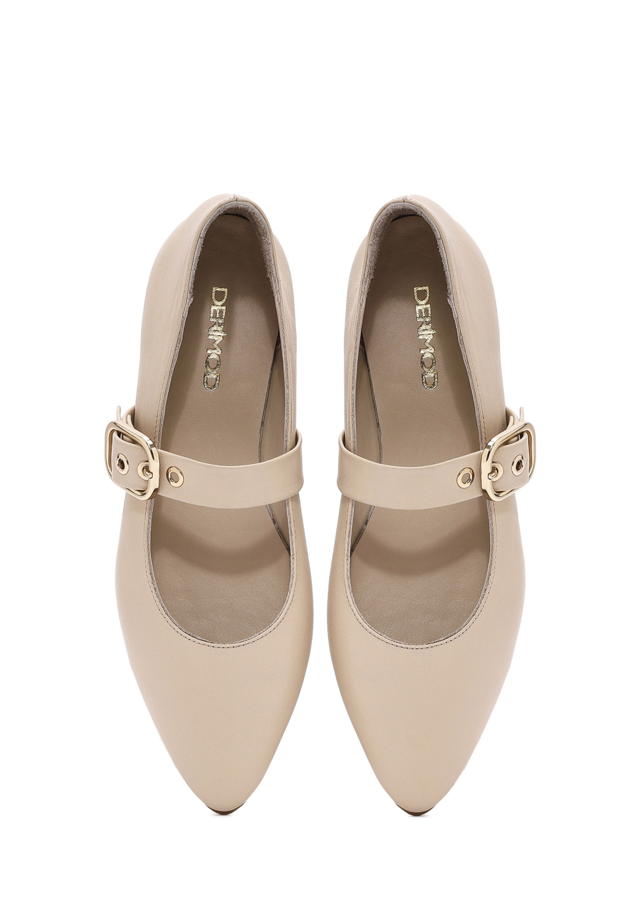 Derimod Ballet Flats with Strap in Beige