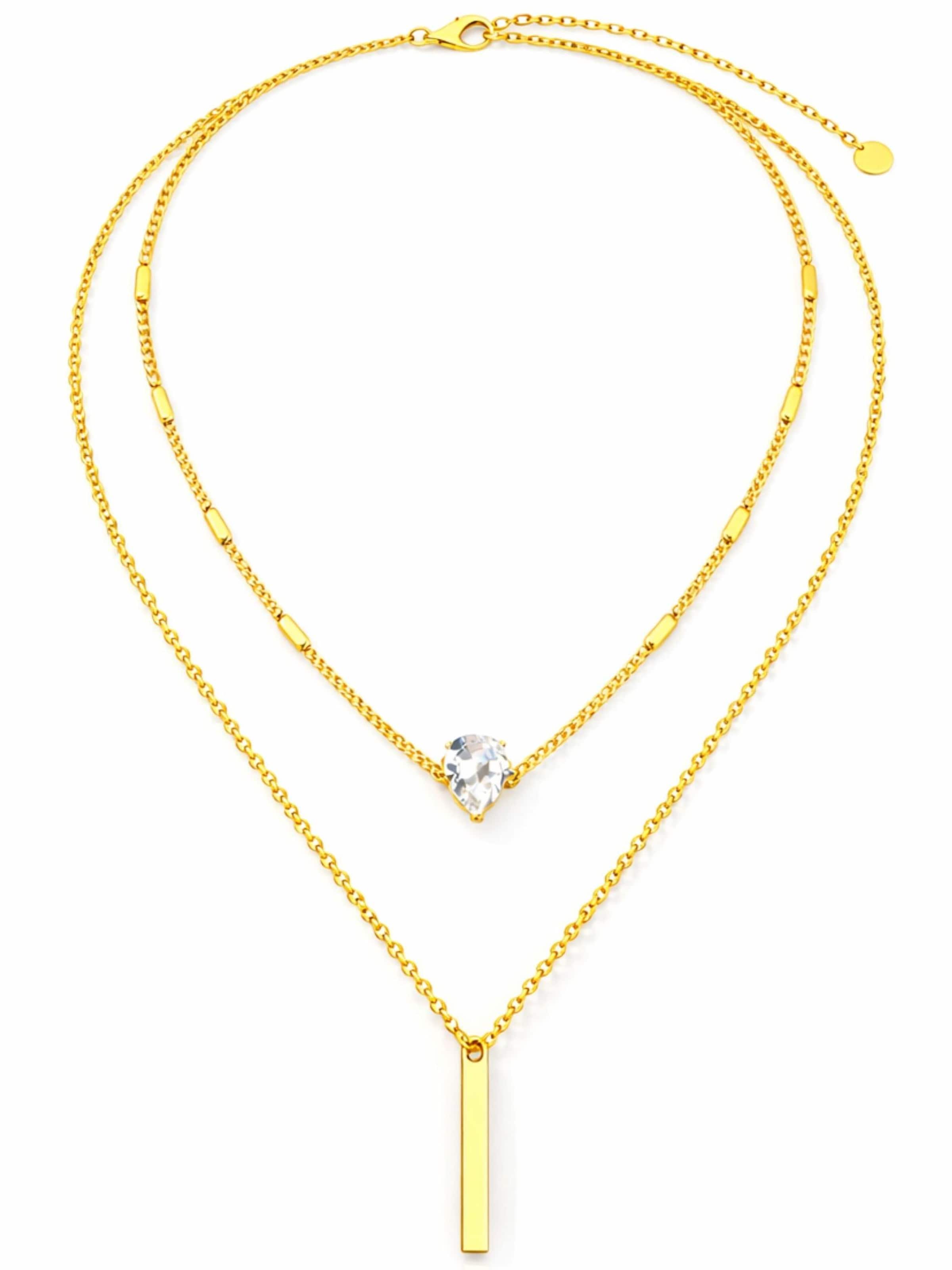 BS Schmuckdesign Necklace 'High Glam' in Gold: front