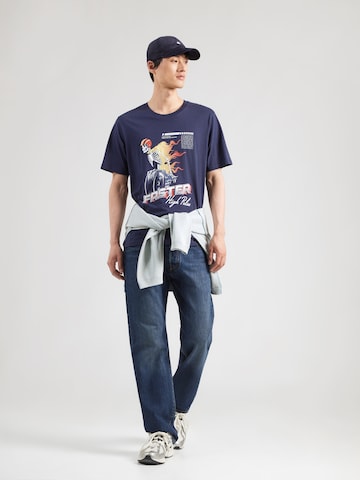 JACK & JONES - Camiseta 'JJTRACK SKULL' en azul