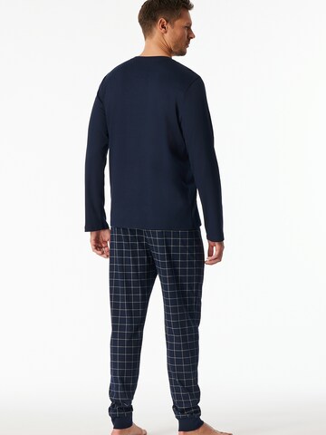 SCHIESSER Pajamas long ' Fine Interlock ' in Blue