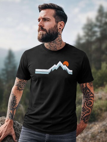 Neverless Shirt 'Mountain Sun' in Black