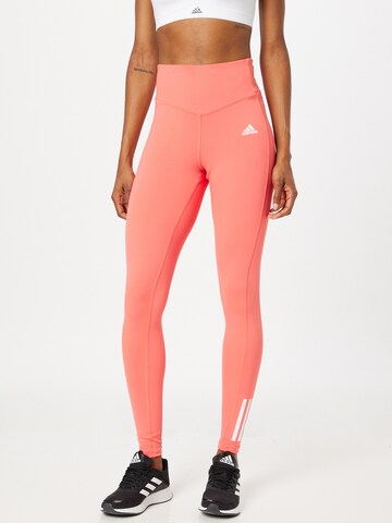 ADIDAS SPORTSWEAR Skinny Workout Pants in Red: front