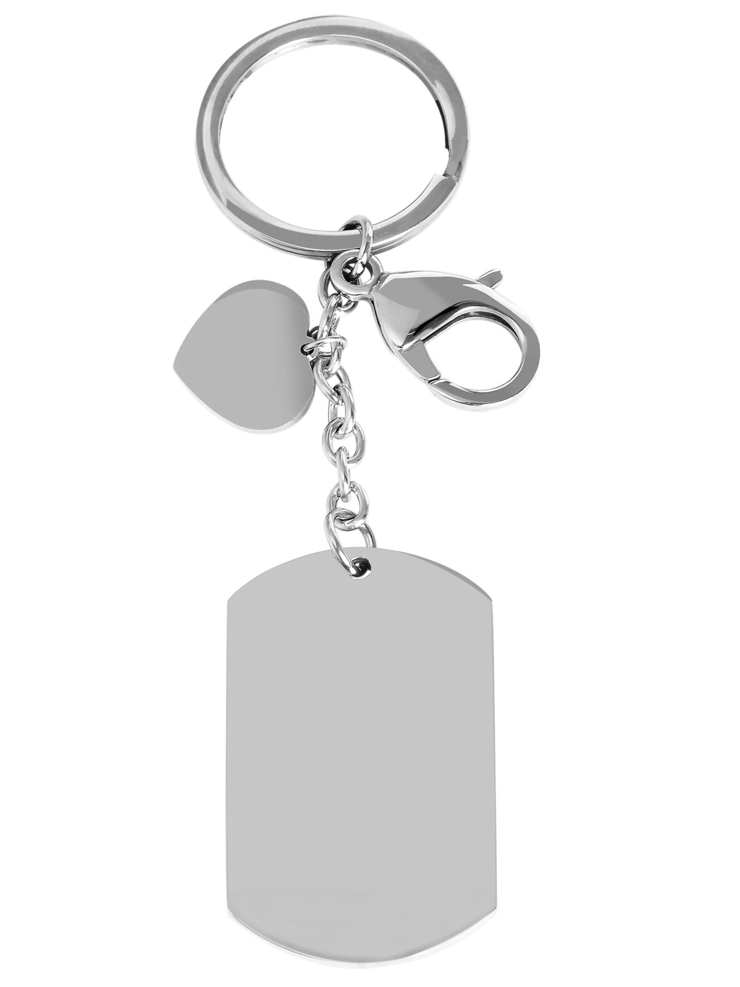 Akzent Key Ring 'Heart key, silberfarbig, langlebig' in Silver: front