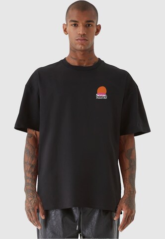9N1M SENSE Shirt 'SENSE TRAVEL CLUB' in Black: front