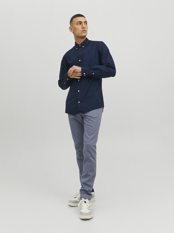 JACK & JONES Slim fit Button Up Shirt 'JJEOxford' in Blue